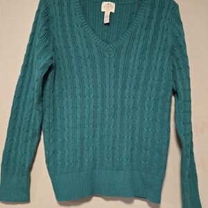 St. John's Bay Teal V-Neck Sweater